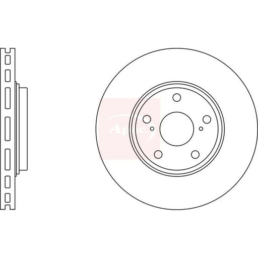 Apec 2 x Vented Front Brake Discs DSK2370