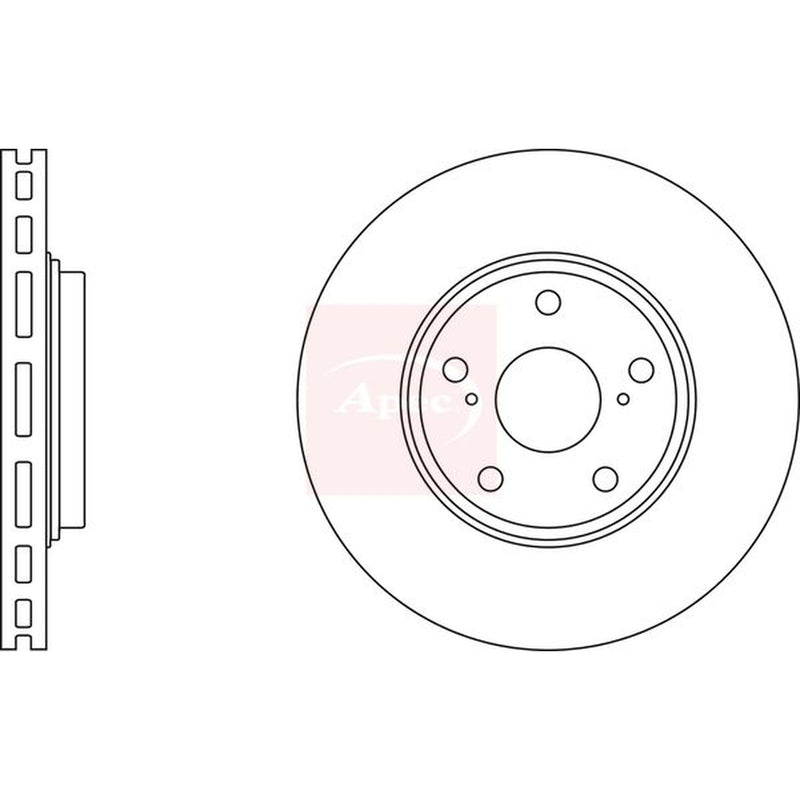 Apec 2 x Vented Front Brake Discs DSK2370