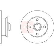 Apec 2 x Solid Rear Brake Discs DSK213