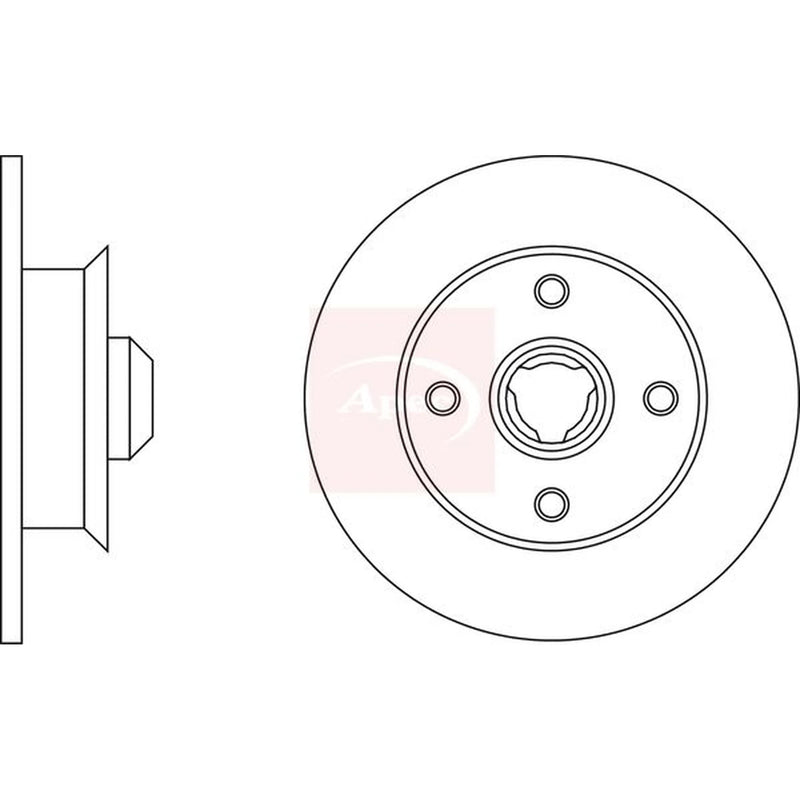 Apec 2 x Solid Rear Brake Discs DSK213