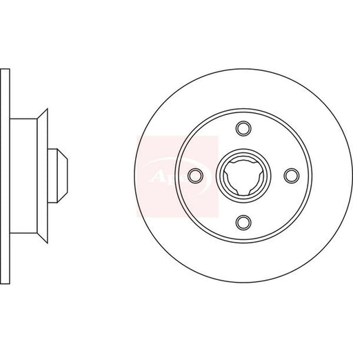 Apec 2 x Solid Rear Brake Discs DSK213