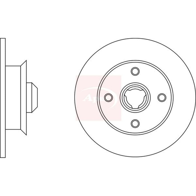 Apec 2 x Solid Rear Brake Discs DSK2932