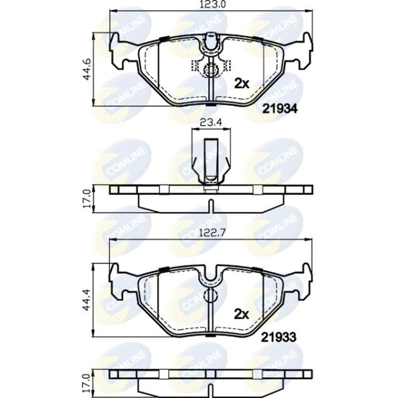 Comline 4 x Rear Brake Pad Set CBP01024