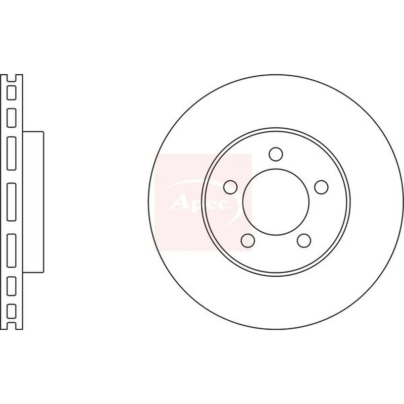 Apec 2 x Vented Front Brake Discs DSK2510