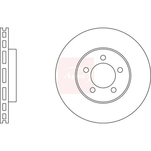 Apec 2 x Vented Front Brake Discs DSK2510