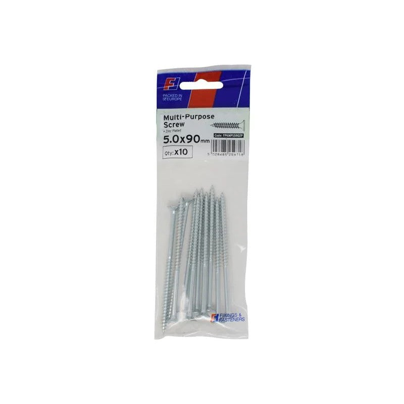 ForgeFix Multi-Purpose Pozi Screw CSK ST ZP 5.0 x ForgePack 10 30-100mm