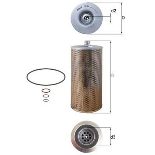 Mahle Engine Oil Filter OX 69D