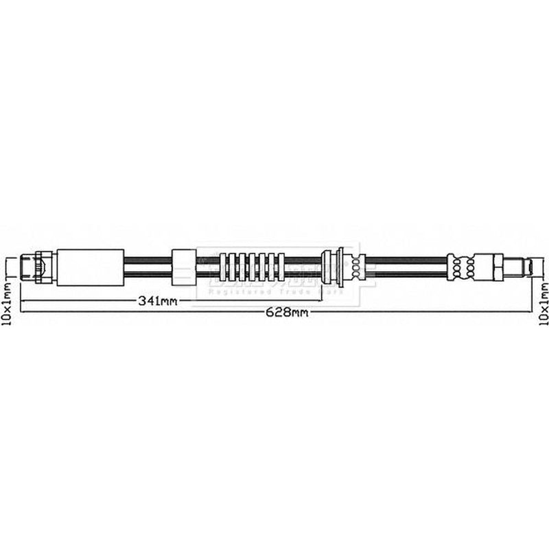 Borg & Beck Brake Hydraulic Hose Line Front Left BBH8567