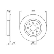 Bosch 2 x Solid Rear Brake Discs 0 986 479 517