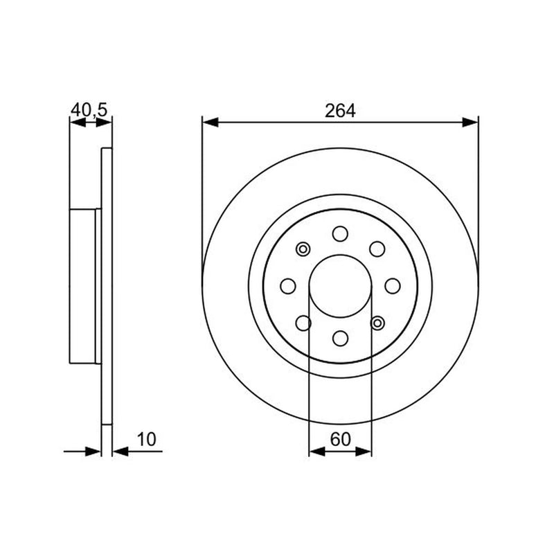 Bosch 2 x Solid Rear Brake Discs 0 986 479 517