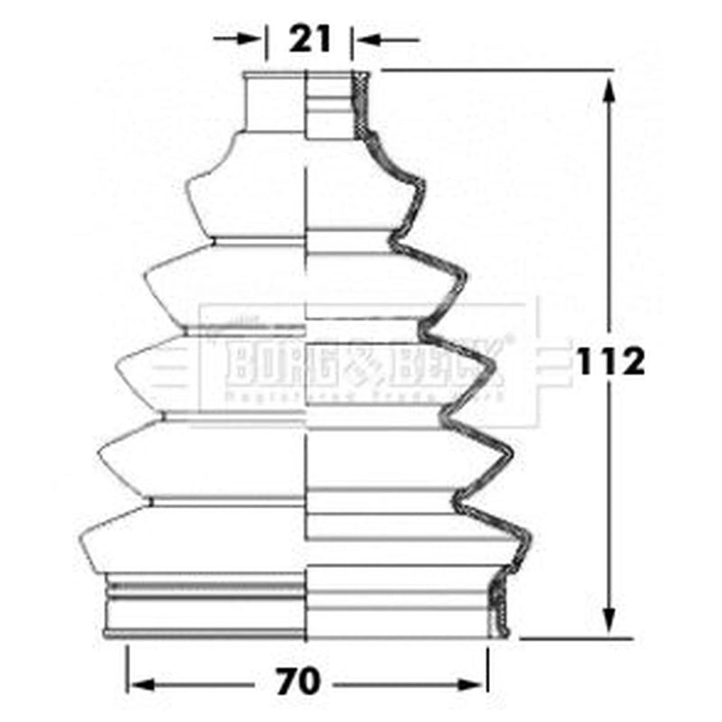 Borg & Beck Drive Shaft Bellow Kit Front Left Thermoplast BCB6067