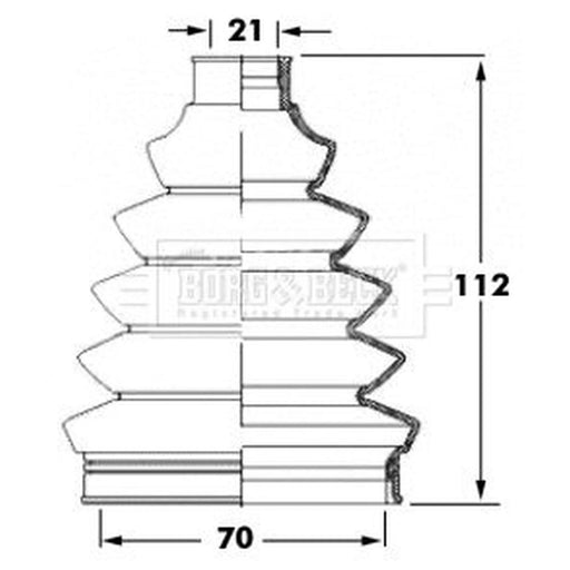 Borg & Beck Drive Shaft Bellow Kit Front Left Thermoplast BCB6067