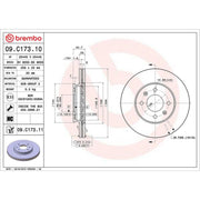 Brembo 2 x Front Brake Discs 09.C173.11