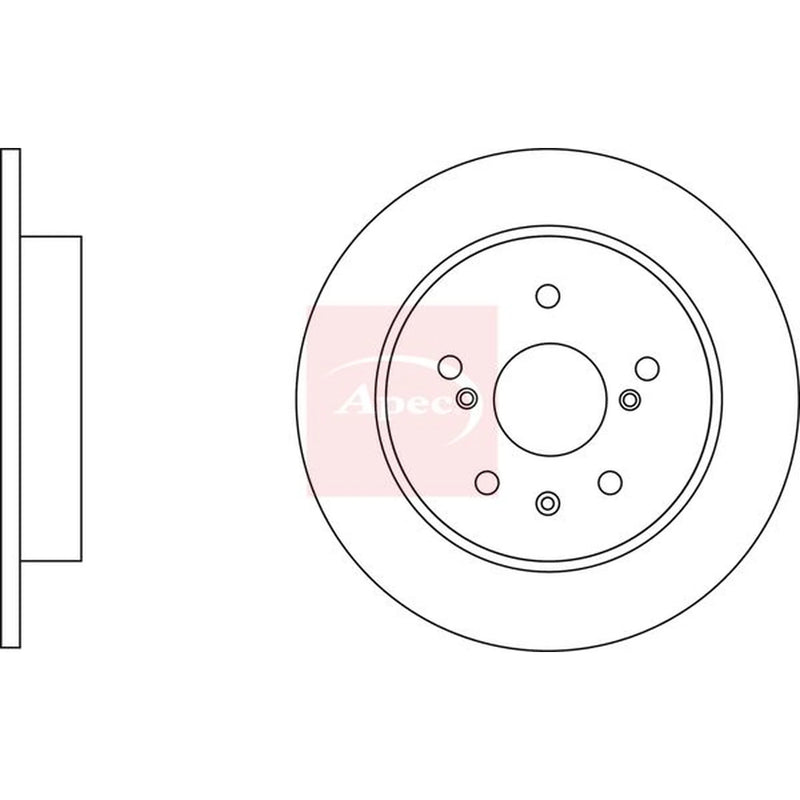 Apec 2 x Solid Rear Brake Discs DSK2957