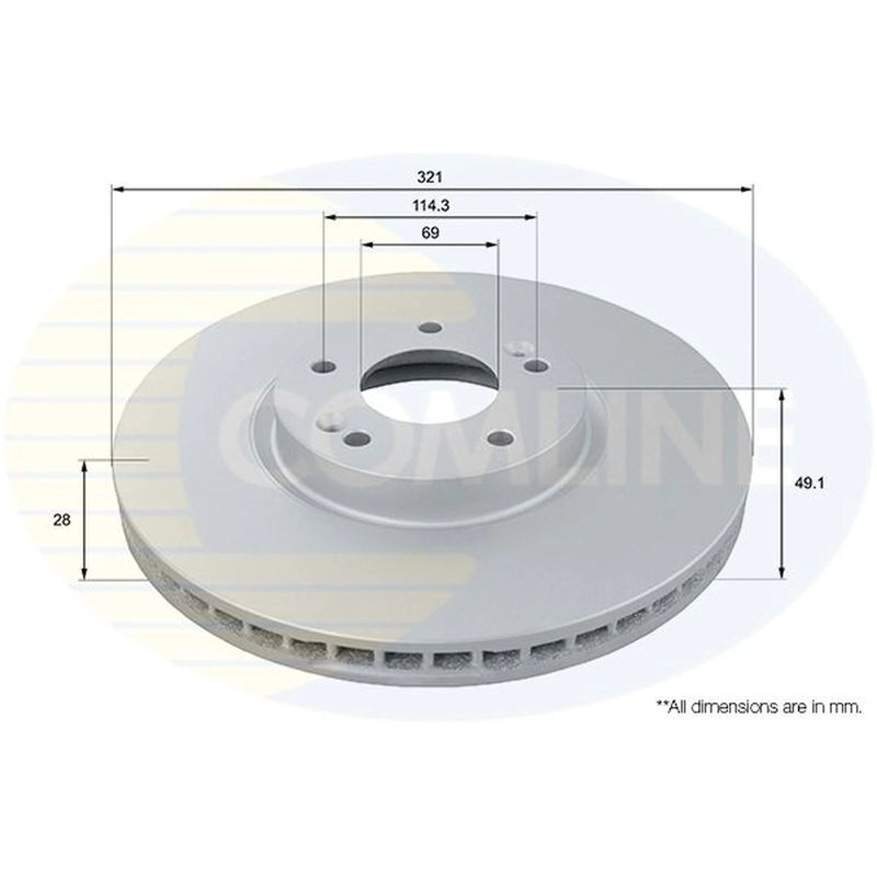 Comline 2 x Front Brake Discs ADC1096V