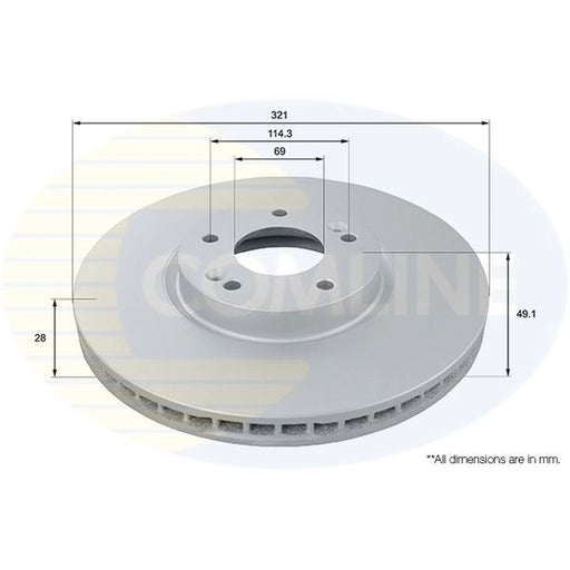 Comline 2 x Front Brake Discs ADC1096V