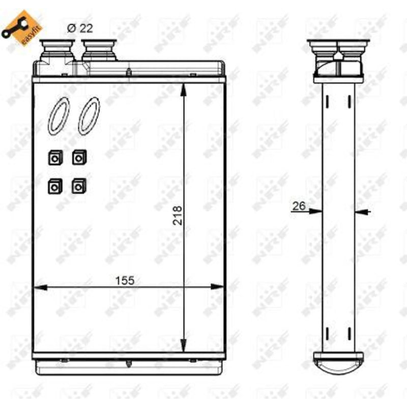 NRF Heater Matrix Core Heat Exchanger 54347