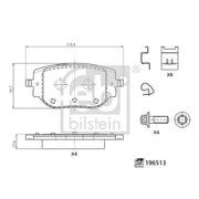 Febi Rear Brake Pad Set 196513