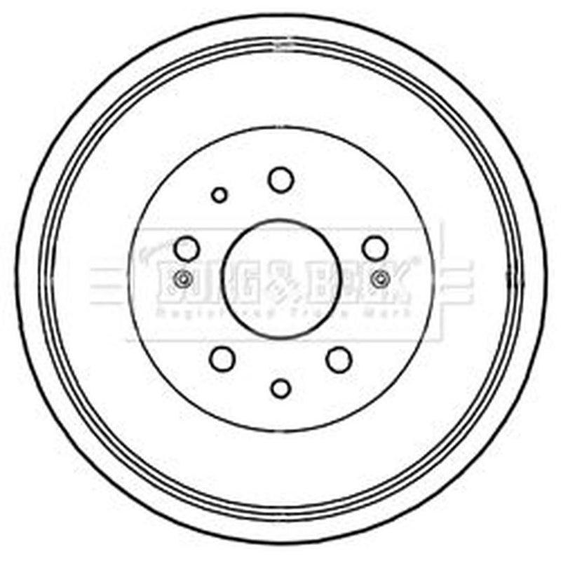 Borg & Beck Brake Drum Assembly Rear BBR7233