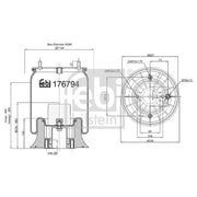 Febi Air Suspension Bellow 227mm 176794