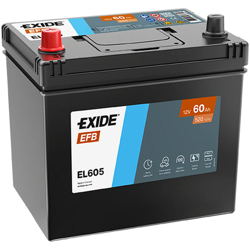 Exide Battery 12V 60Ah 520A EL605