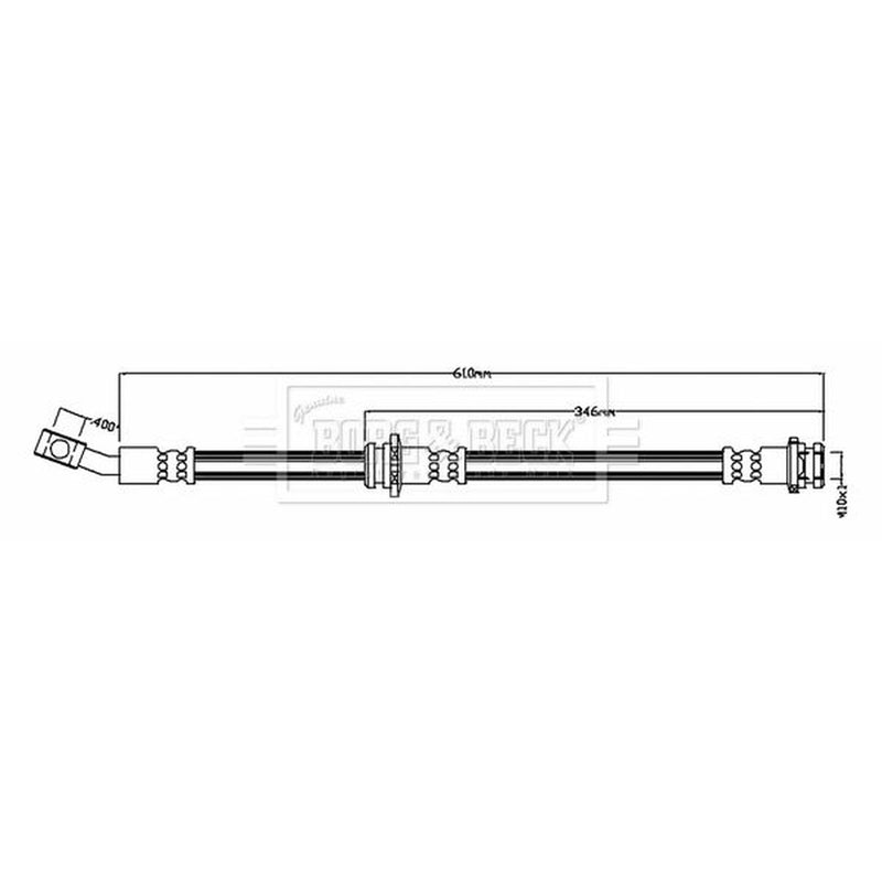 Borg & Beck Brake Hydraulic Hose Line Front Right BBH8808