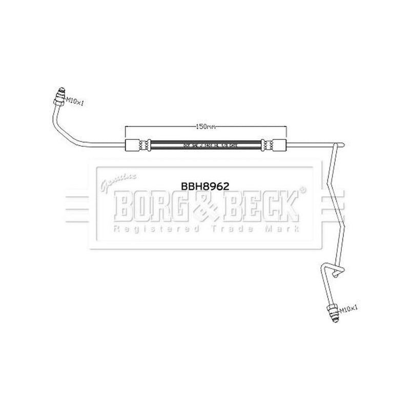 Borg & Beck Brake Hydraulic Hose Line Rear BBH8962