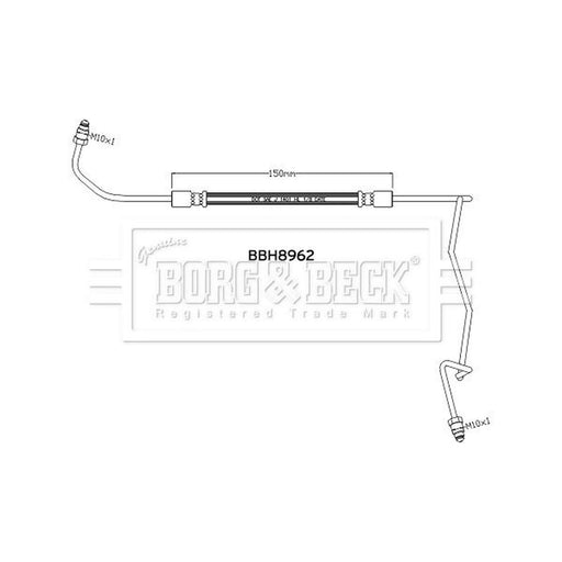 Borg & Beck Brake Hydraulic Hose Line Rear BBH8962