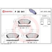 Brembo 4 x Front Brake Pad Set P30041