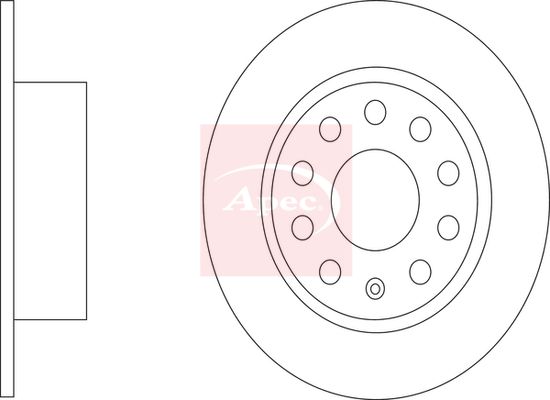 Apec 2 x Brake Disc Set Solid