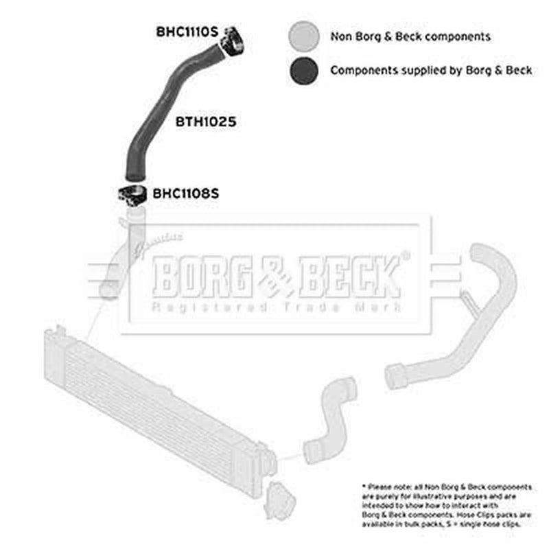 Borg & Beck Intercooler Turbo Charge Air Hose Lower BTH1026