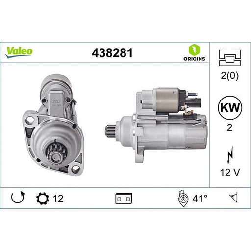 Valeo Starter Motor 12V 2kW 12 Teeth 438281