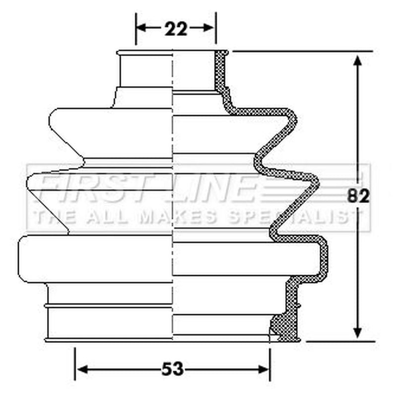 First Line Drive Shaft Bellow Kit Rear Left FCB6174