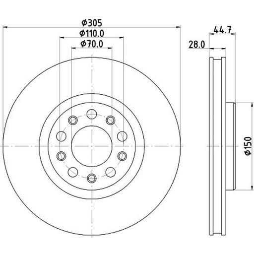 Mintex 2 x Front Brake Discs MDC2997C