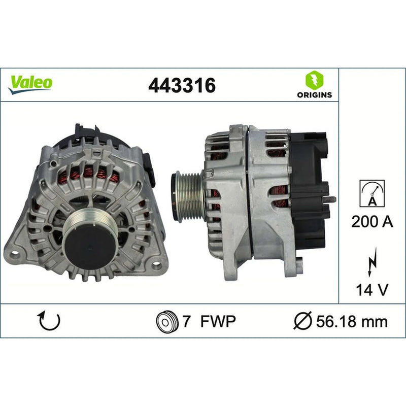 Valeo Car Alternator 12V 443316