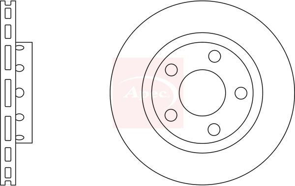 Apec 2 x Brake Disc Set Vented