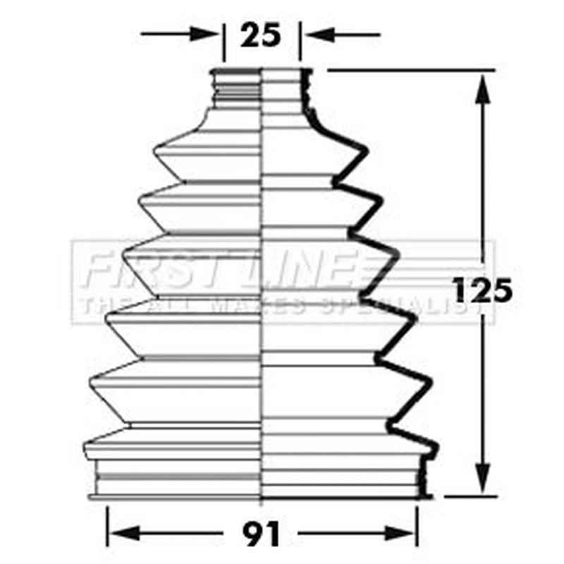First Line Drive Shaft Bellow Kit Front Left Thermoplast FCB2377