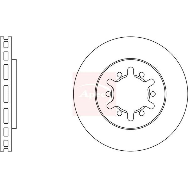 Apec 2 x Vented Front Brake Discs DSK734