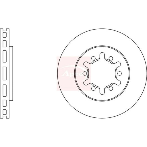 Apec 2 x Vented Front Brake Discs DSK734
