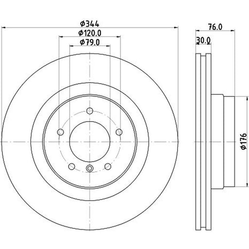Mintex 2 x Front Brake Discs MDC2106