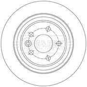 Borg & Beck 2 x Solid Rear Brake Discs BBD5589