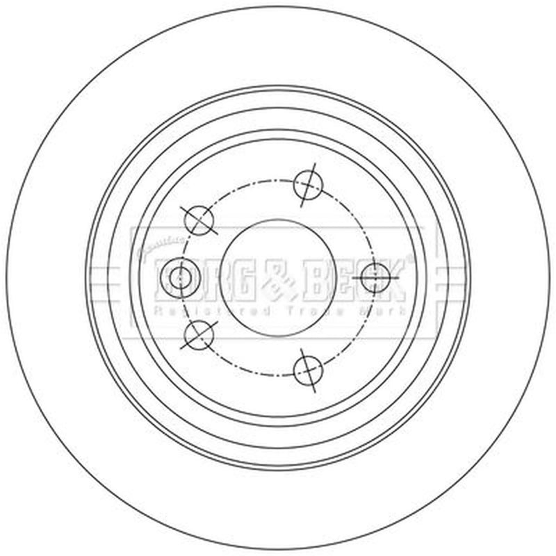 Borg & Beck 2 x Solid Rear Brake Discs BBD5589