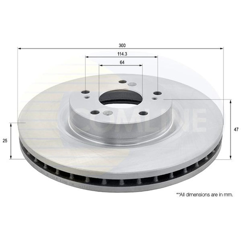 Comline 2 x Internally Vented Front Brake Discs ADC0575V