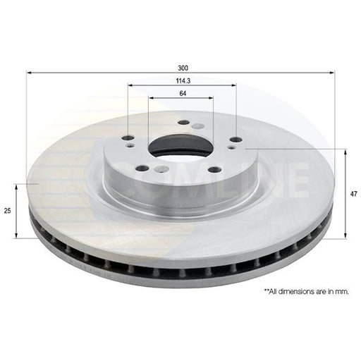 Comline 2 x Internally Vented Front Brake Discs ADC0575V