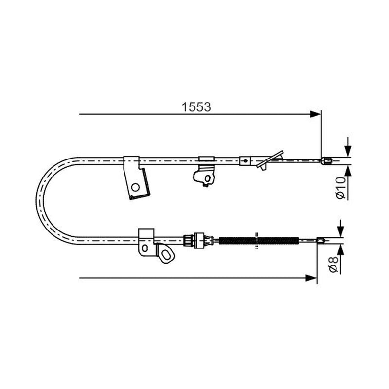 Bosch Handbrake Cable Right Rear 1 987 482 156