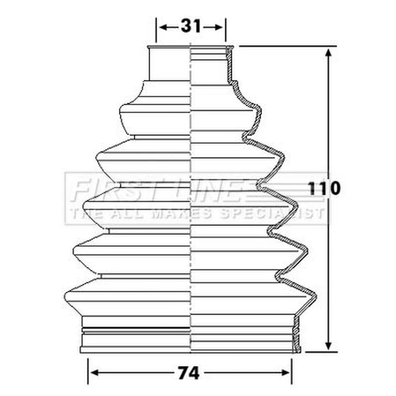 First Line Drive Shaft Bellow Kit Front Left Thermoplast FCB6232