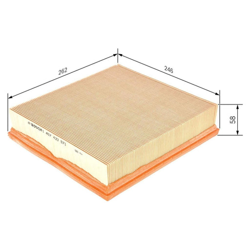 Genuine Bosch Car Air Filter S3571 Fits Vauxhall Omega - 2.2 - 99-03 1457433571 Bosch  - Town Parts