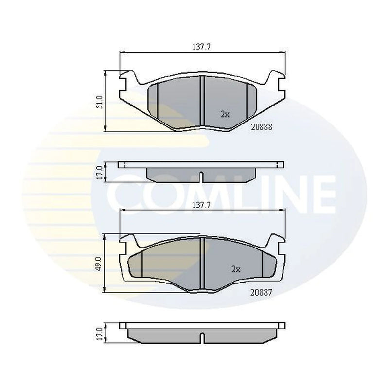 Comline 4 x Front Brake Pad Set CBP0703
