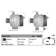 Denso Car Alternator 12V DAN1203