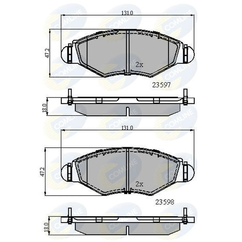 Comline 4 x Front Brake Pad Set CBP01131